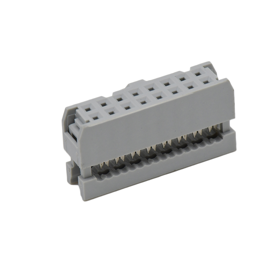 Pitch 2.54mm 180° 双排 DIP IDC 三件套 2X8P 灰色 PBT，94V-0 镀半金G/F