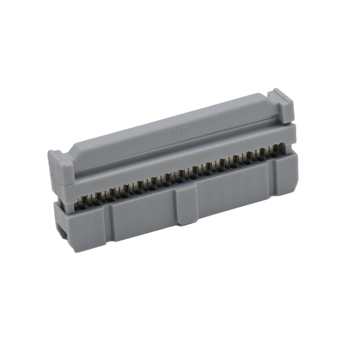 Pitch 2.54mm 180° 双排 DIP IDC 三件套 2X15P 灰色 PBT，94V-0 镀半金G/F