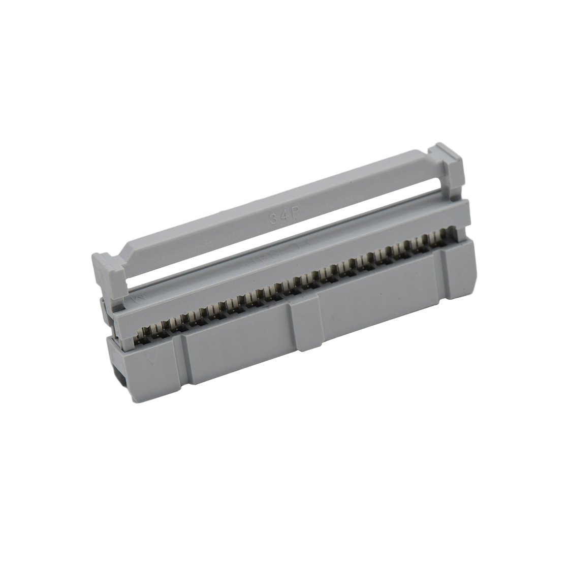 Pitch 2.54mm 180° 双排 DIP IDC 三件套 2X17P 灰色 PBT，94V-0 镀半金G/F