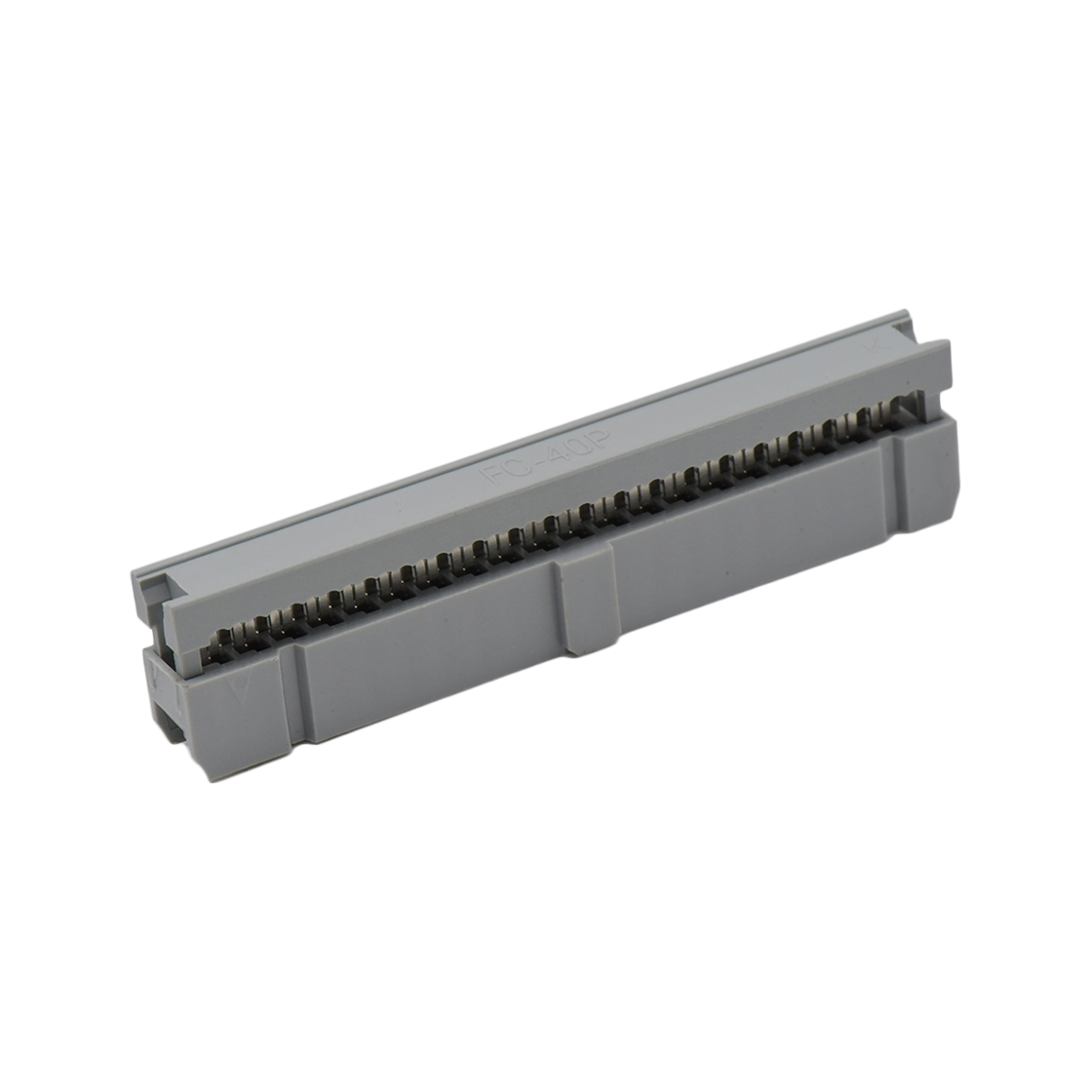 Pitch 2.54mm 180° 双排 DIP IDC 三件套 2X20P 灰色 PBT，94V-0 镀半金G/F