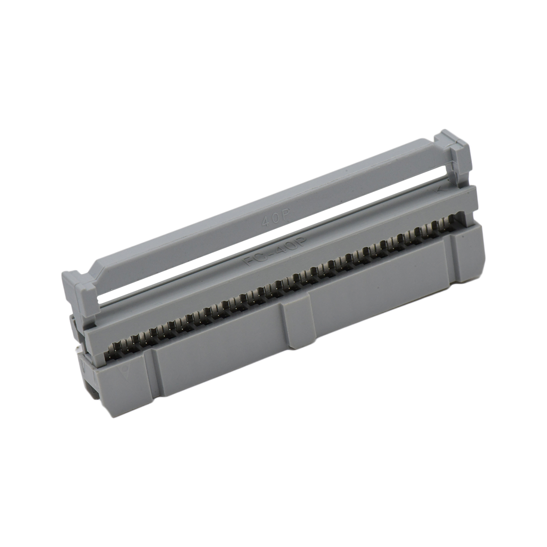 Pitch 2.54mm 180° 双排 DIP IDC 三件套 2X20P 灰色 PBT，94V-0 镀半金G/F