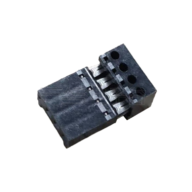 Pitch 2.54mm 180° 单排 DIP 单排双刺破 IDC 两件套 1X04P 黑色 PBT，94V-0 镀半金G/F