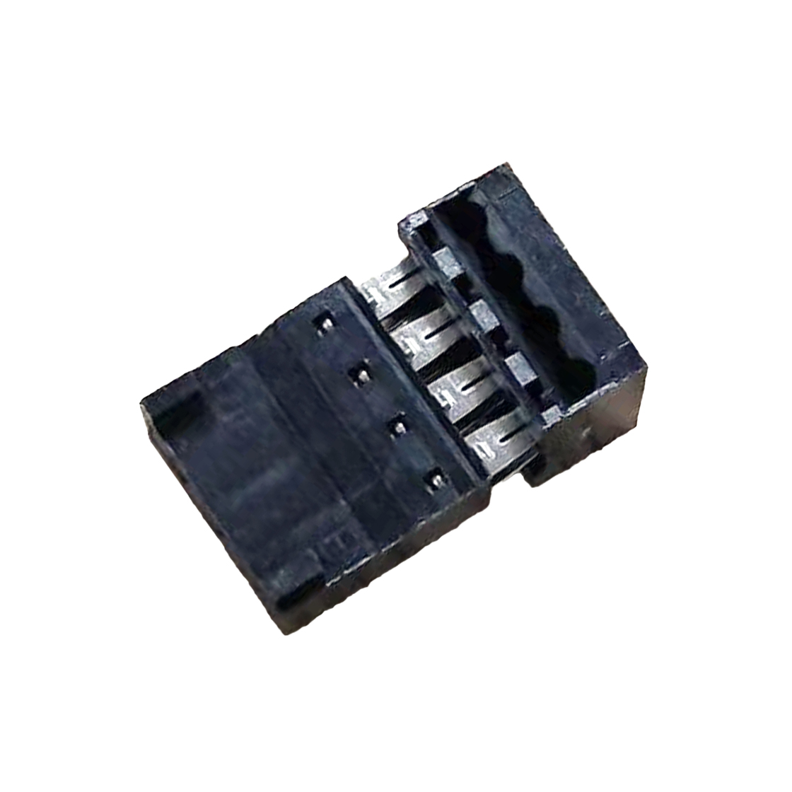 Pitch 2.54mm 180° 单排 DIP 单排双刺破 IDC 两件套 1X04P 黑色 PBT，94V-0 镀半金G/F