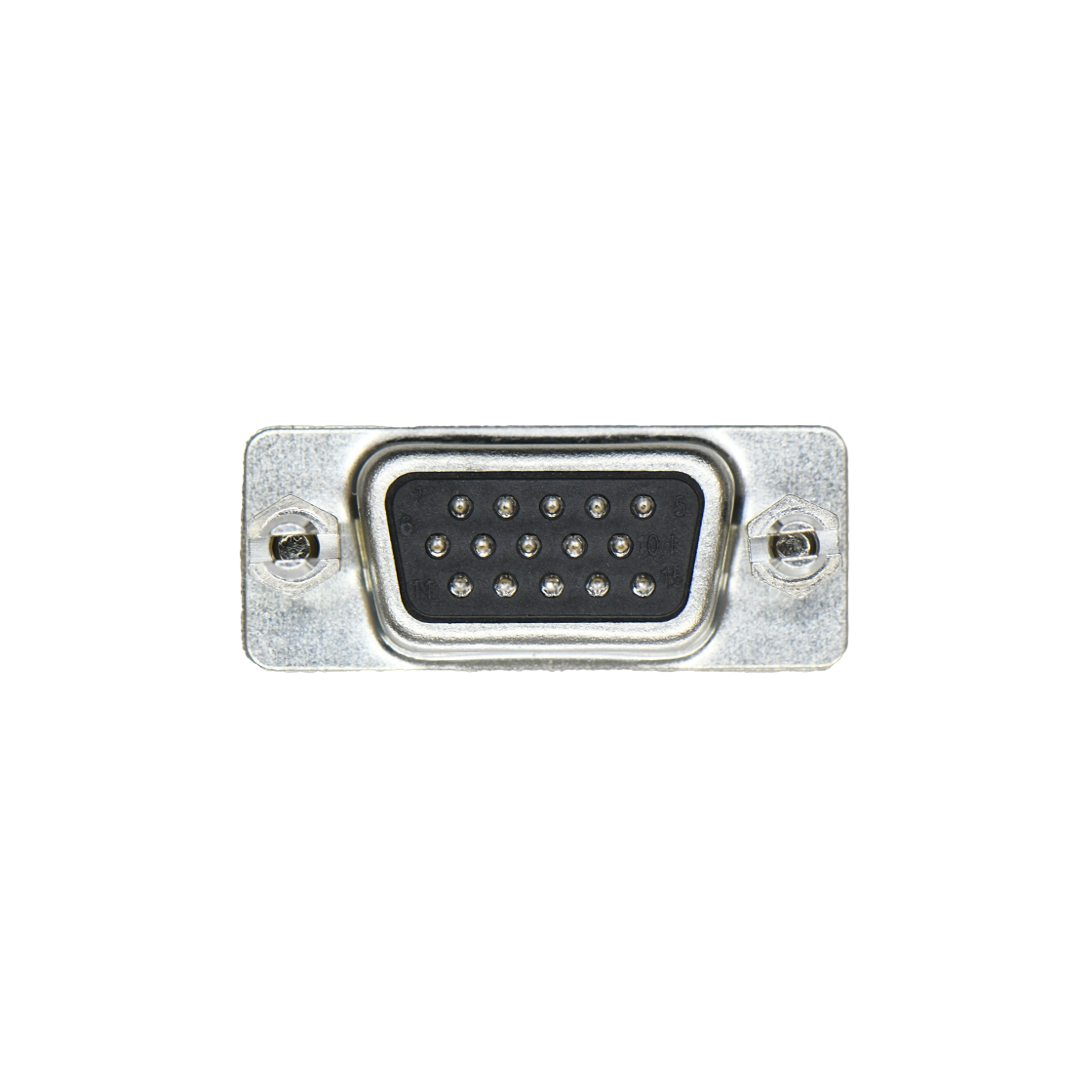 D-SUB HDP 15Pin 母头 180°DIP 黑色 前铆5.8螺母,后铆6.0鱼叉