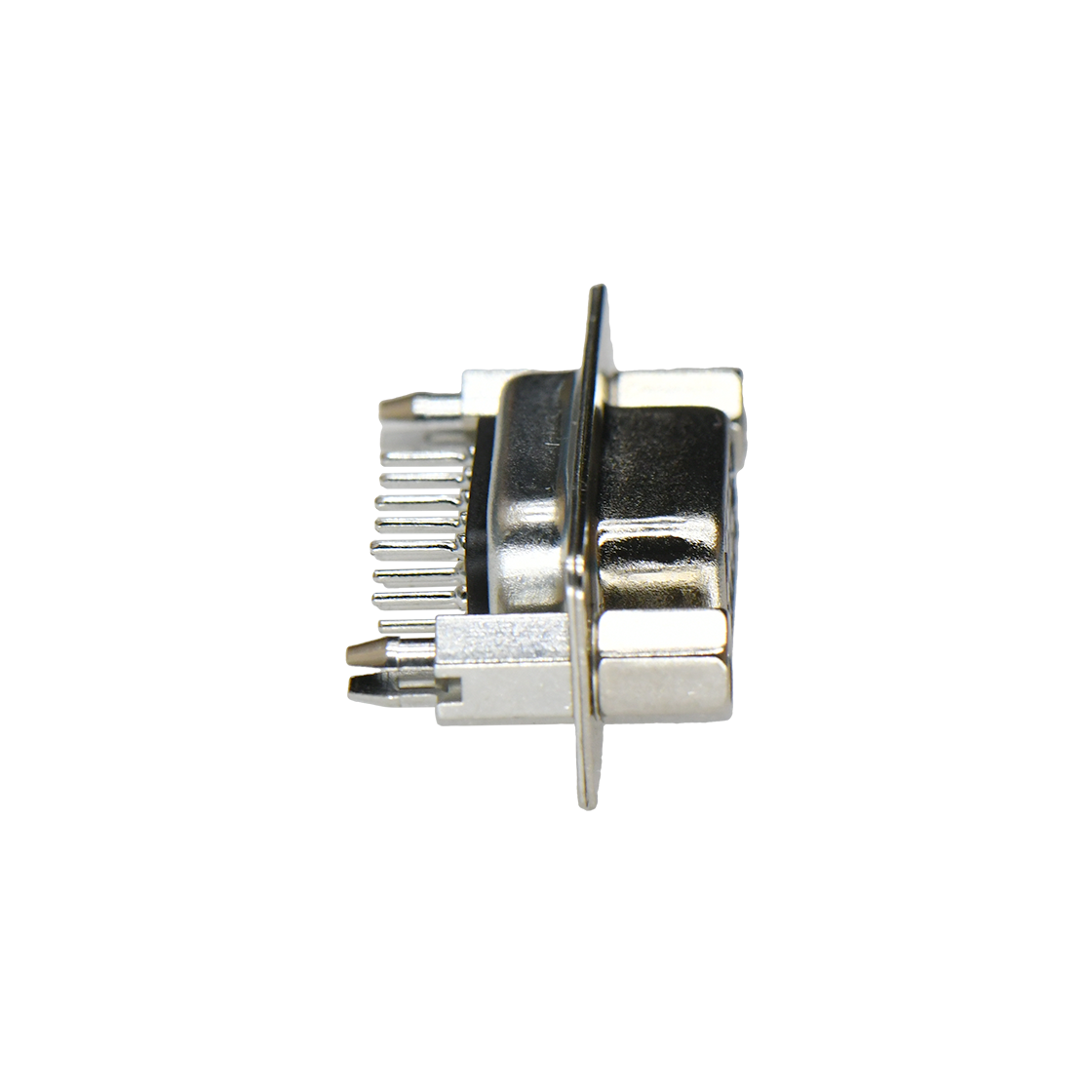 D-SUB HDP 15Pin 母头 180°DIP 黑色 前铆5.8螺母,后铆6.0鱼叉