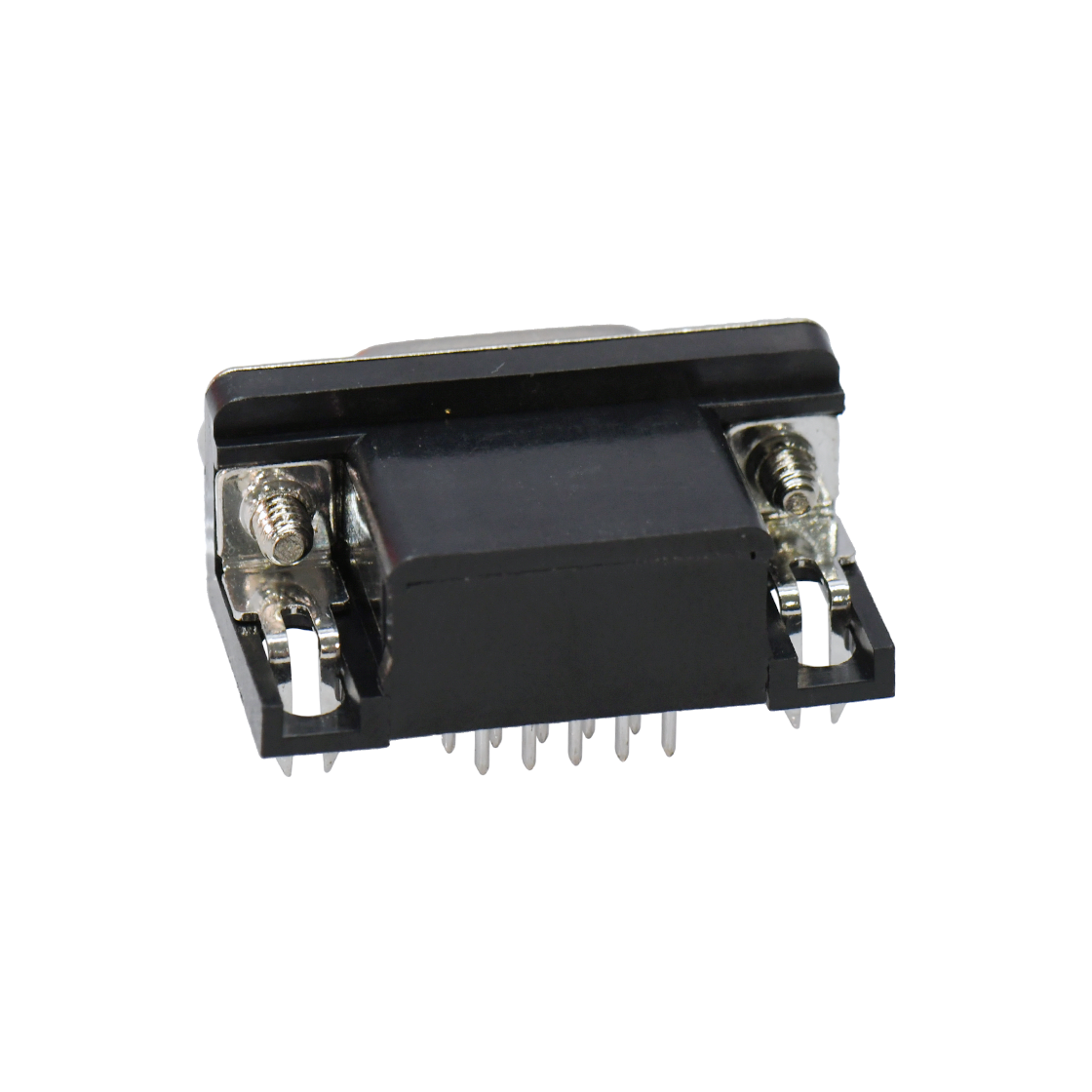 D-SUB HDR 8.89 15Pin 母头 90°DIP 黑色 叉锁 4.8螺丝