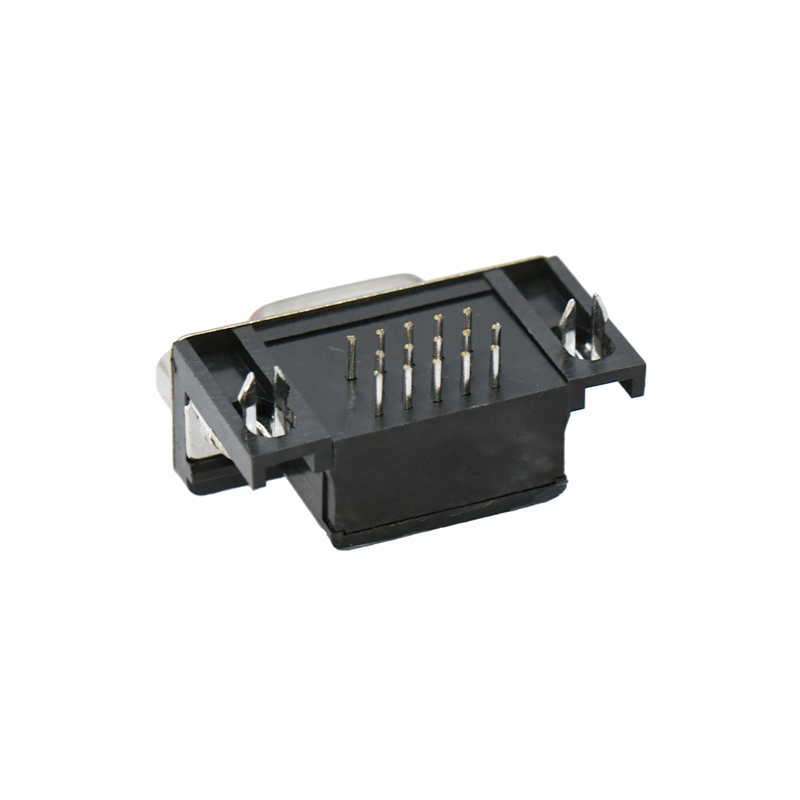 D-SUB HDR 8.89 15Pin 母头 90°DIP 黑色 叉锁 4.8螺丝