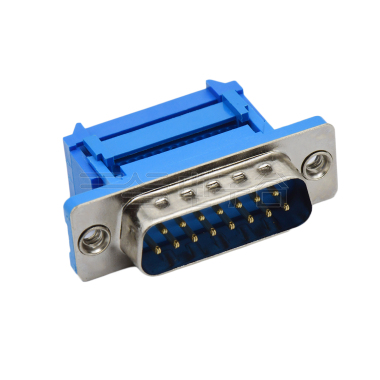 D-IDC 15P公头压排式 三件式 PBT蓝胶 G/F 铁壳镀镍 48H