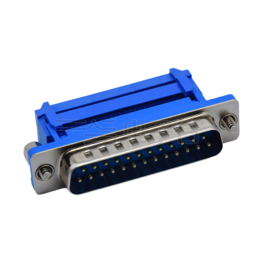 D-IDC 25P公头压排式 三件式 PBT蓝胶 G/F 铁壳镀镍 48H