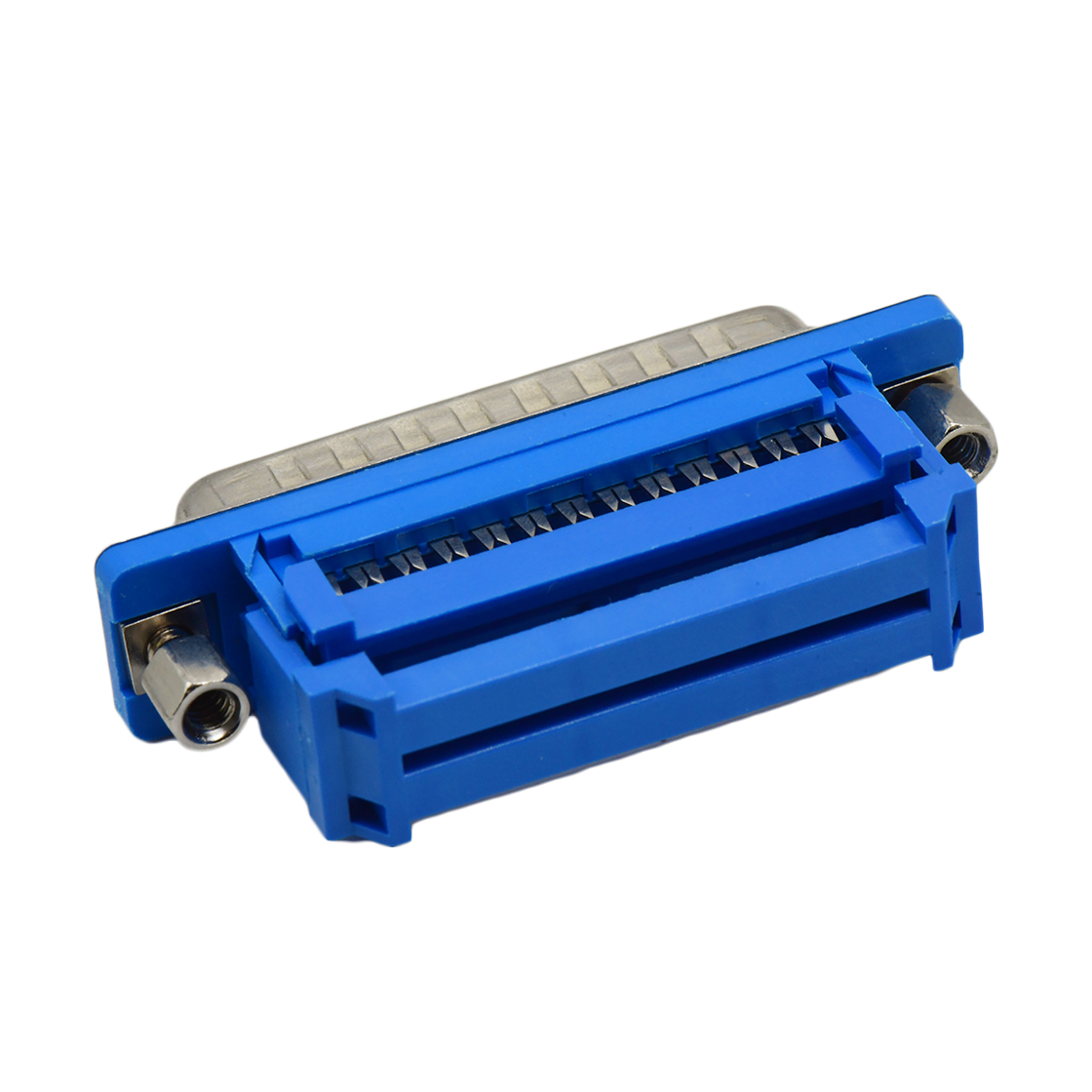 D-IDC 25P公头压排式 三件式 PBT蓝胶 G/F 铁壳镀镍 48H