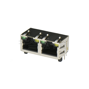 RJ45 1X2 56 空包弹（左黄右绿）PA46 磷铜圆针 G/F