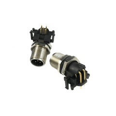 M12防水连接器 ABD编码 PCB式公弯头 前锁面板