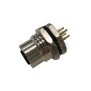 M12前锁面板 母直头 8芯 A编码 PCB式 开孔M16