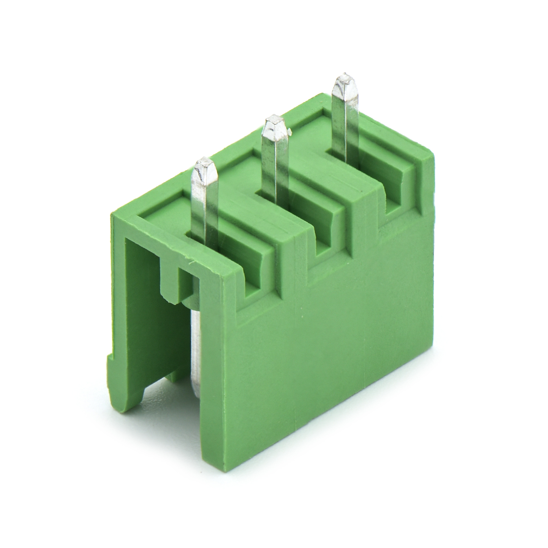 PCB插拔式接线端子3Pin 间距5.00mm 绿色插座 针脚180°