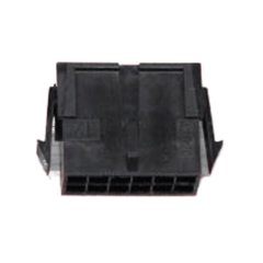 12 矩形连接器 外壳 插头 黑色 0.118"（3.00mm） Micro-Fit 3.0 430