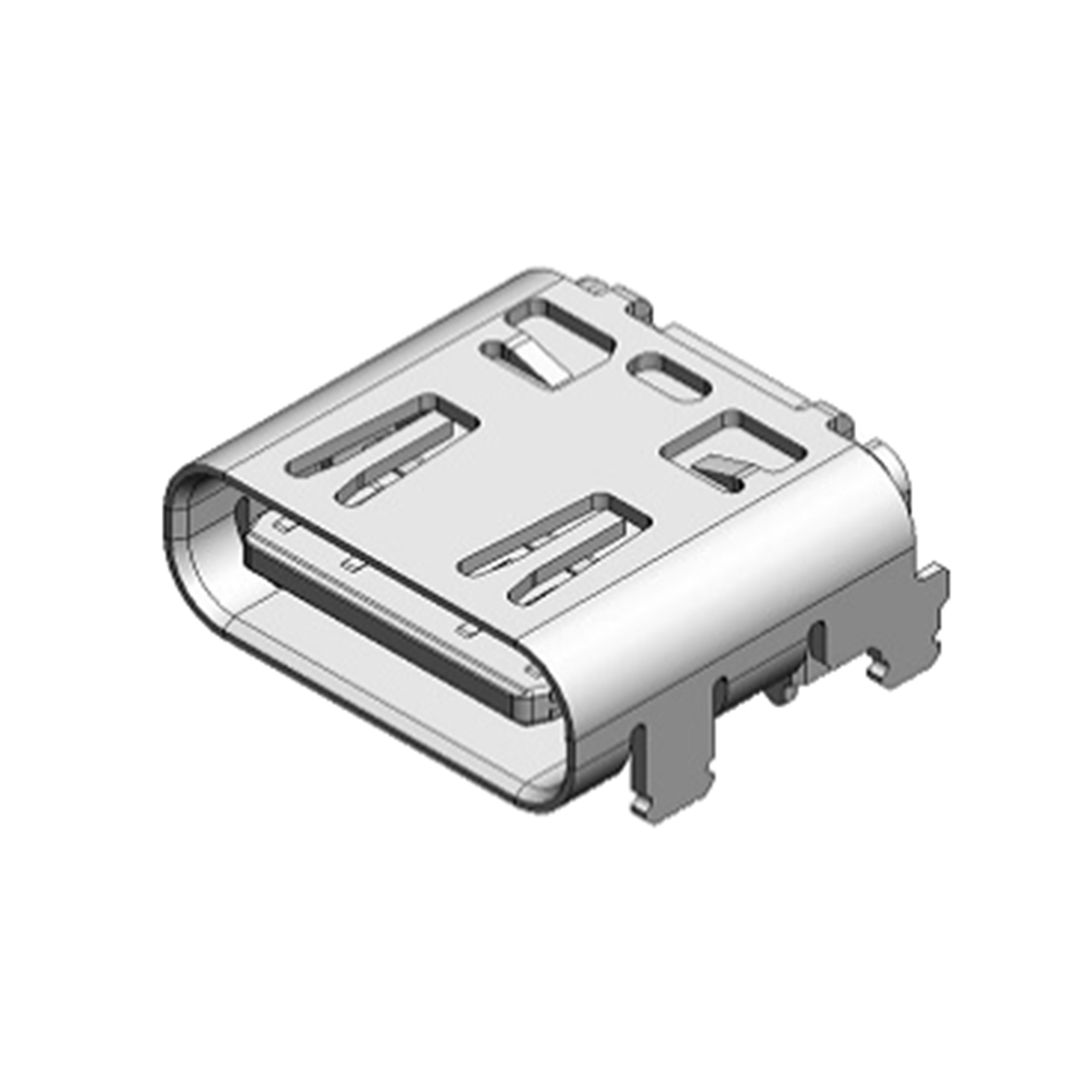 USB-C USB 3.2 Gen 2 插座 连接器 24 位 表面贴装 直角 通孔 DX07系列