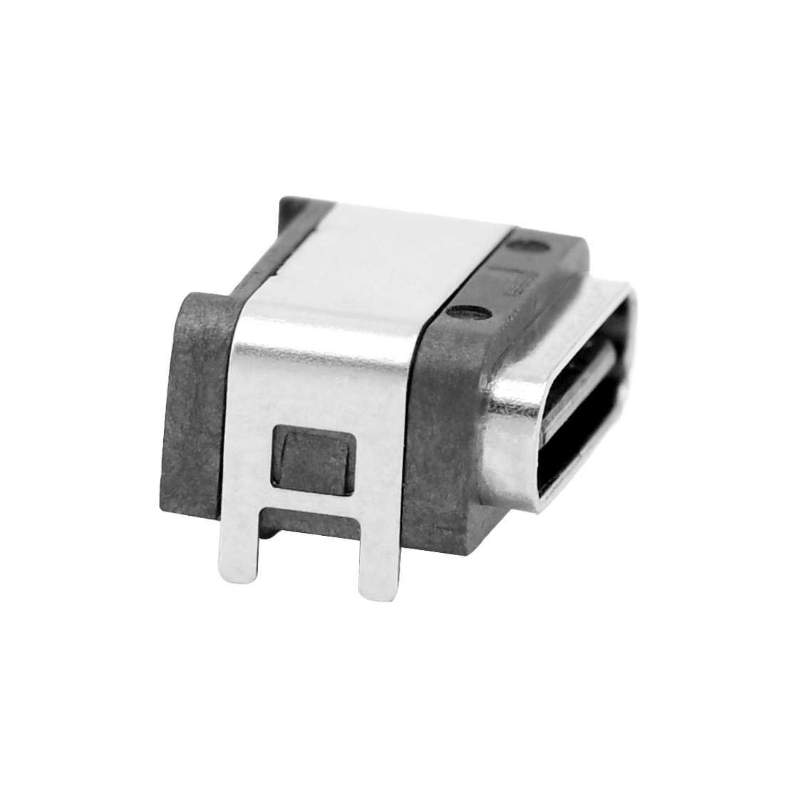 Type-C 2.0 6Pin 板上型单排SMT防水母头 6Pin 黑色