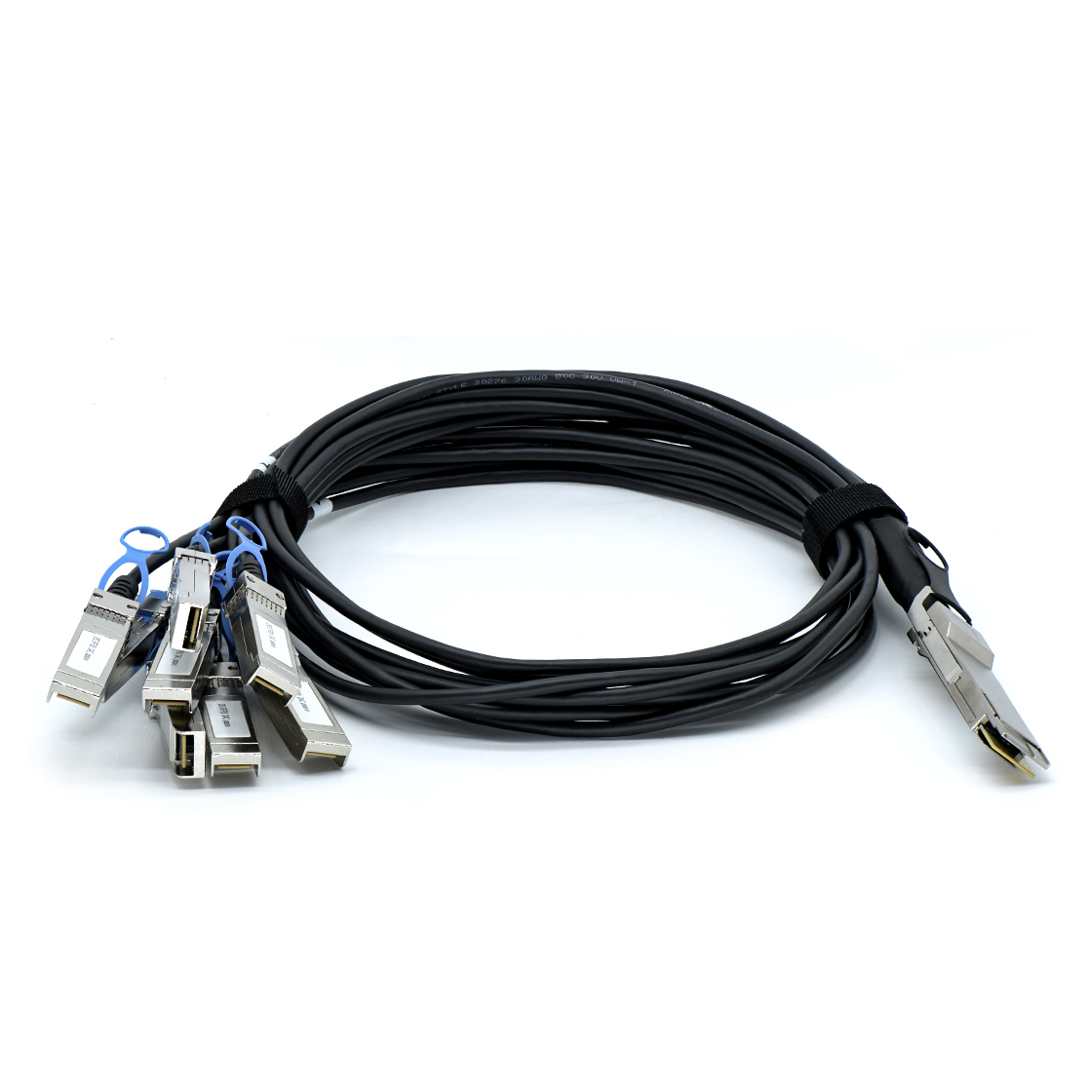 QSFP56 TO SFP28×4 DAC 200Gbps Passive 接线30AWG L=1500mm