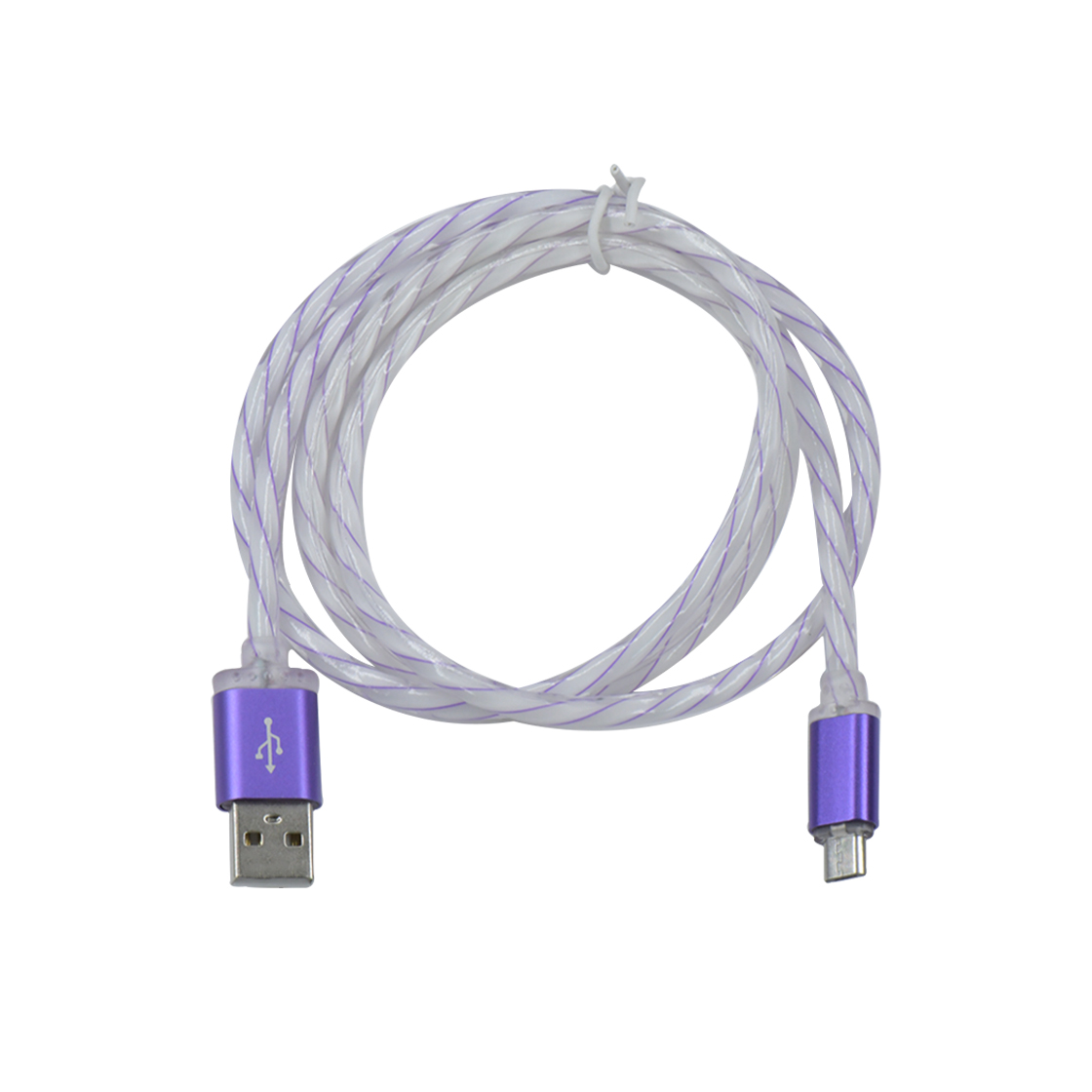 USB AM 对 MICRO USB 紫色 带灯