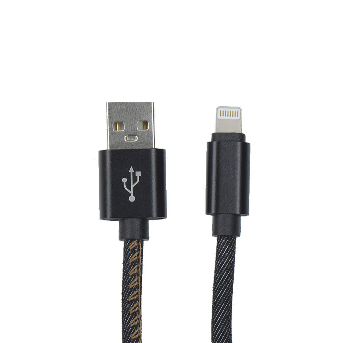 USB AM 对 苹果直头 黑色 牛仔布 铝壳