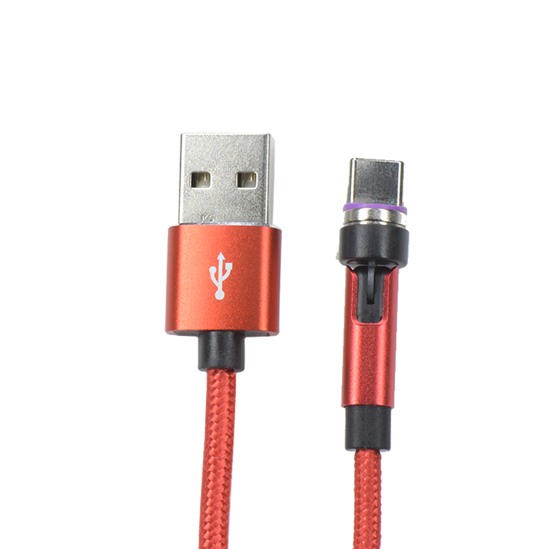 USB AM 对TYPE C 红色 磁吸360°旋转