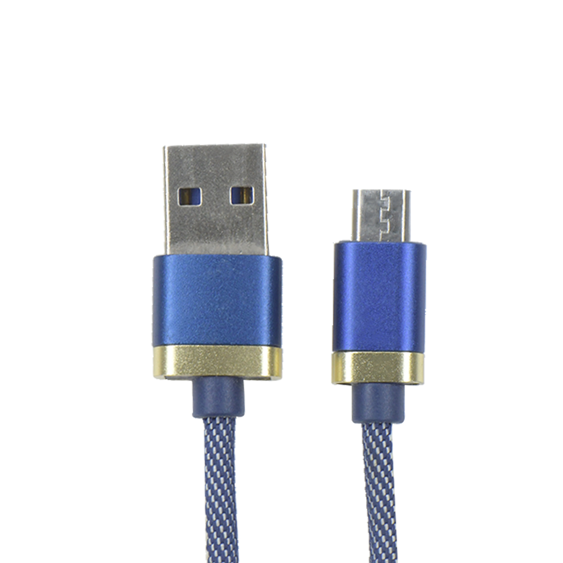 USB AM 对 MICRO USB 蓝白色 布编织 铝壳