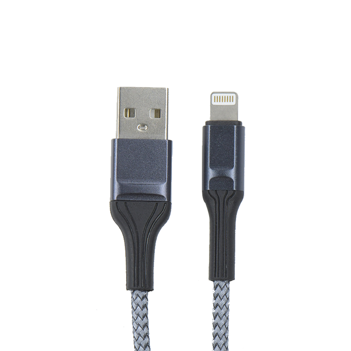USB AM 对 苹果直头 灰色尼龙编织 铝壳