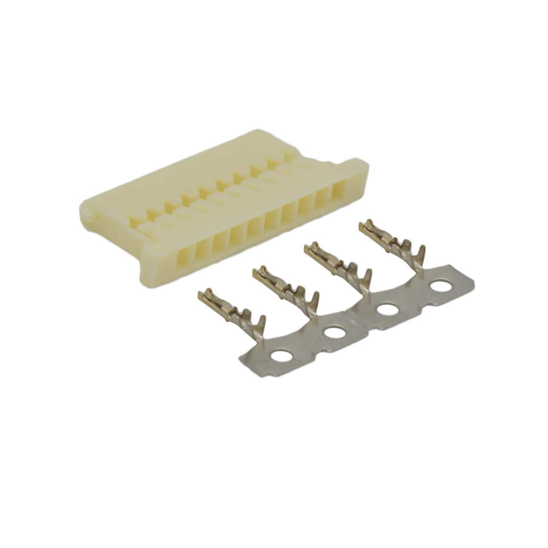 Pitch 1.25mm 单排带凸 HOUSING 10pin 米黄色