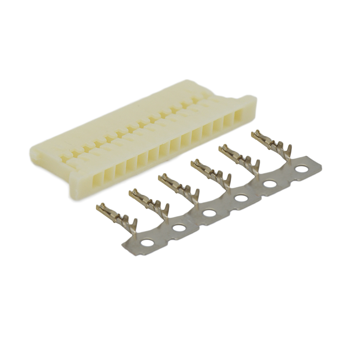 Pitch 1.25mm 单排带凸 HOUSING 14pin 米黄色