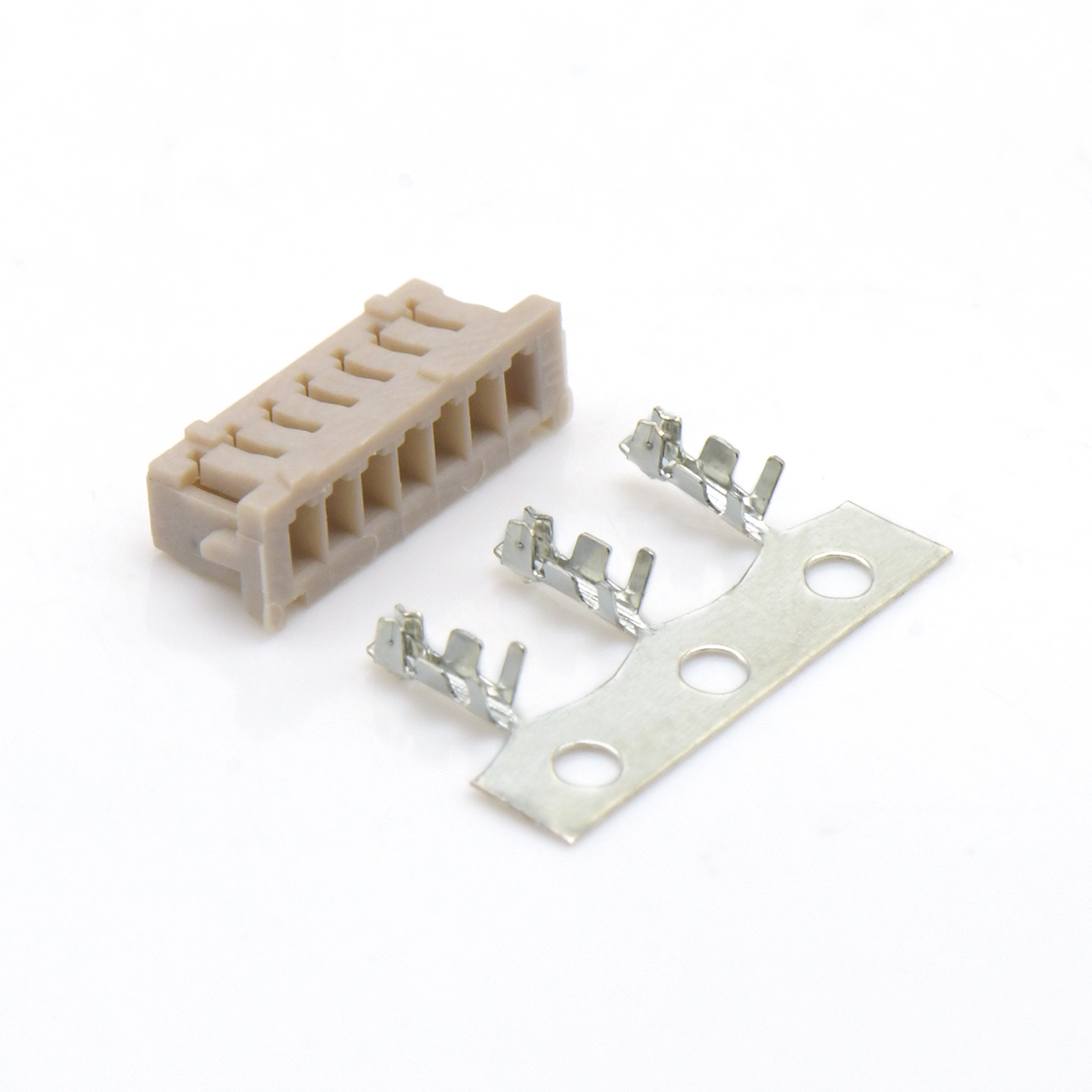 Pitch 1.25mm 单排带凸Housing 无卤 07Pin 白色