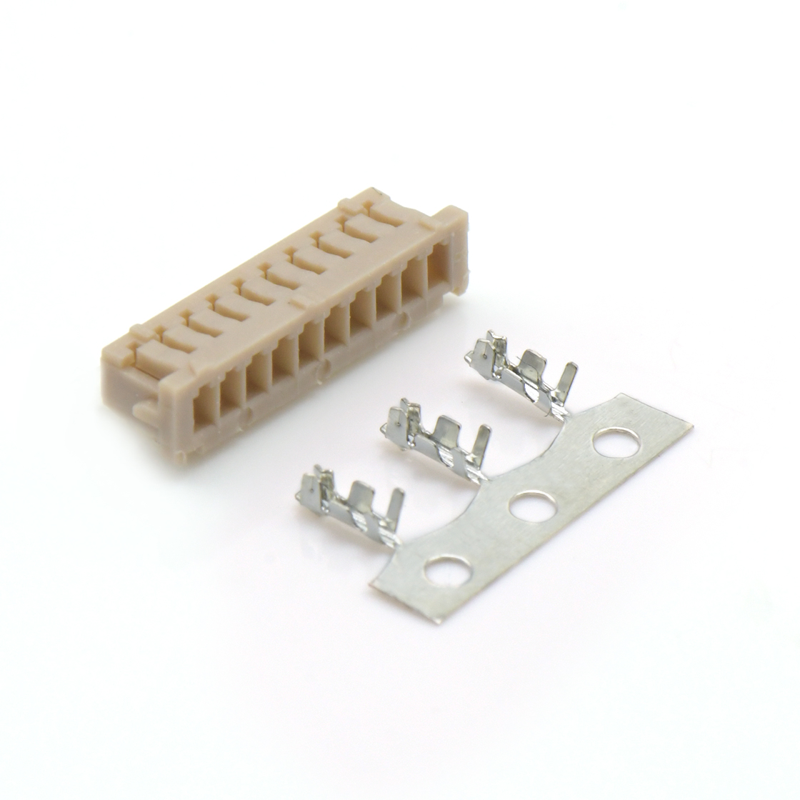 Pitch 1.25mm 单排带凸Housing 无卤 10Pin 白色