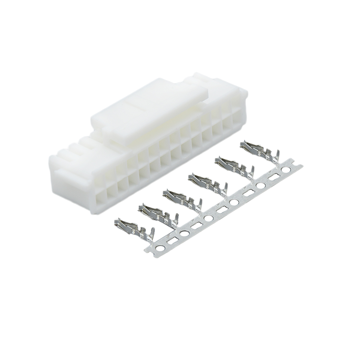 Pitch 2.00mm 双排带扣
公壳 PA66无卤 2x14pin 本色