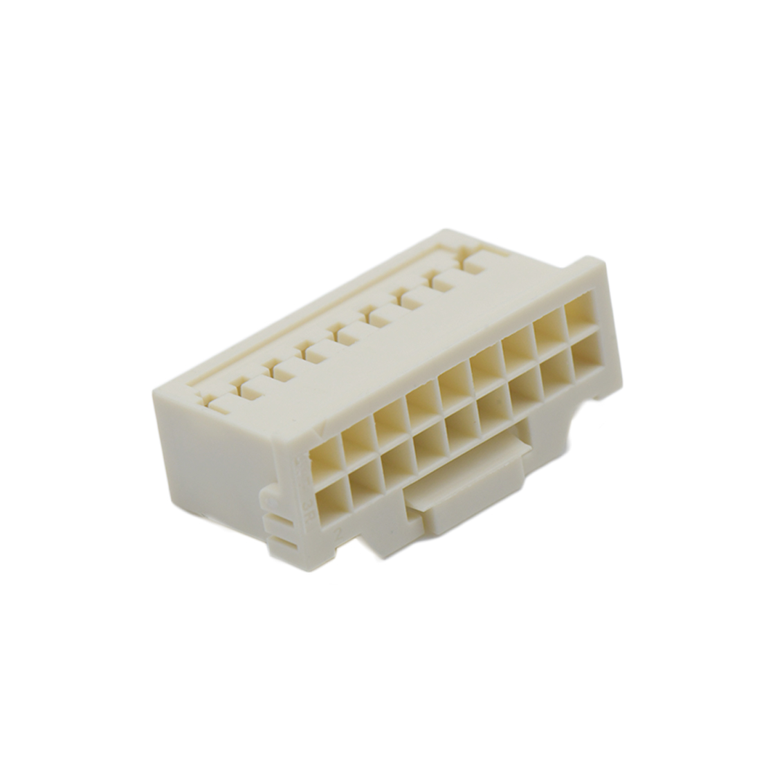 Pitch 2.00mm 双排带扣Housing 无logo 2x9Pin 本色