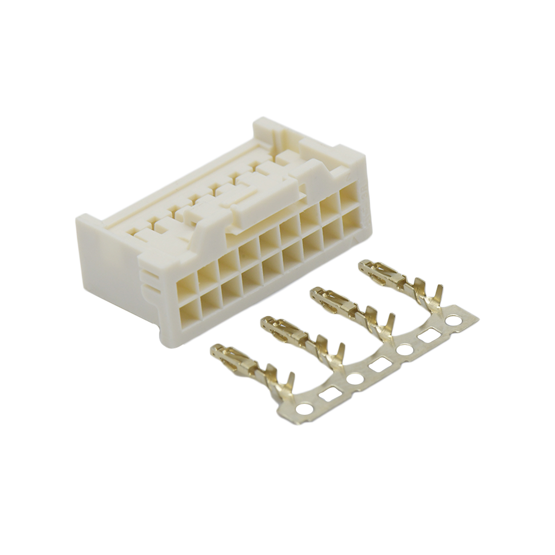 Pitch 2.00mm 双排带扣Housing 无logo 2x9Pin 本色