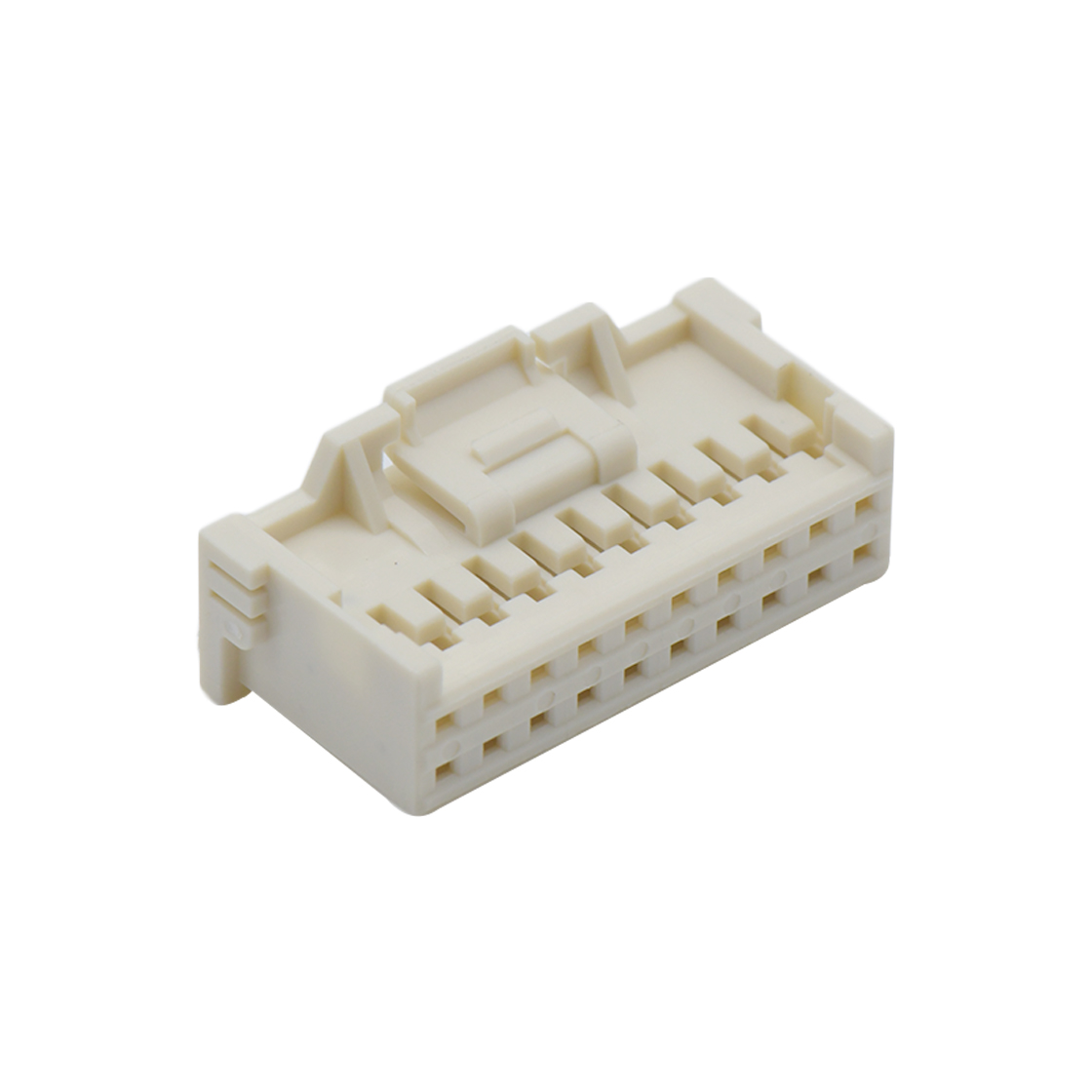 Pitch 2.00mm 双排带扣Housing 无logo 2x10Pin 本色