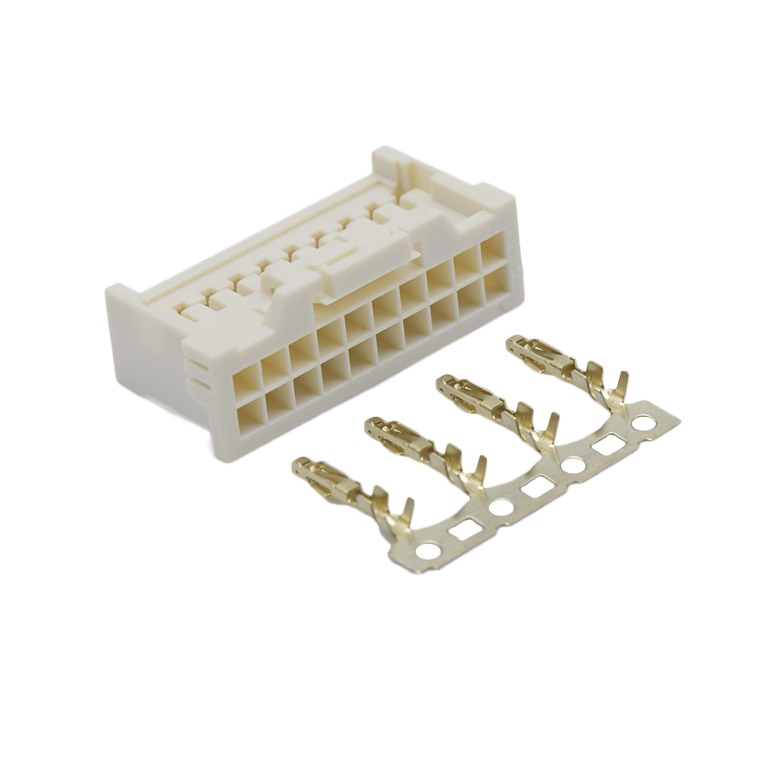 Pitch 2.00mm 双排带扣Housing 无logo 2x10Pin 本色