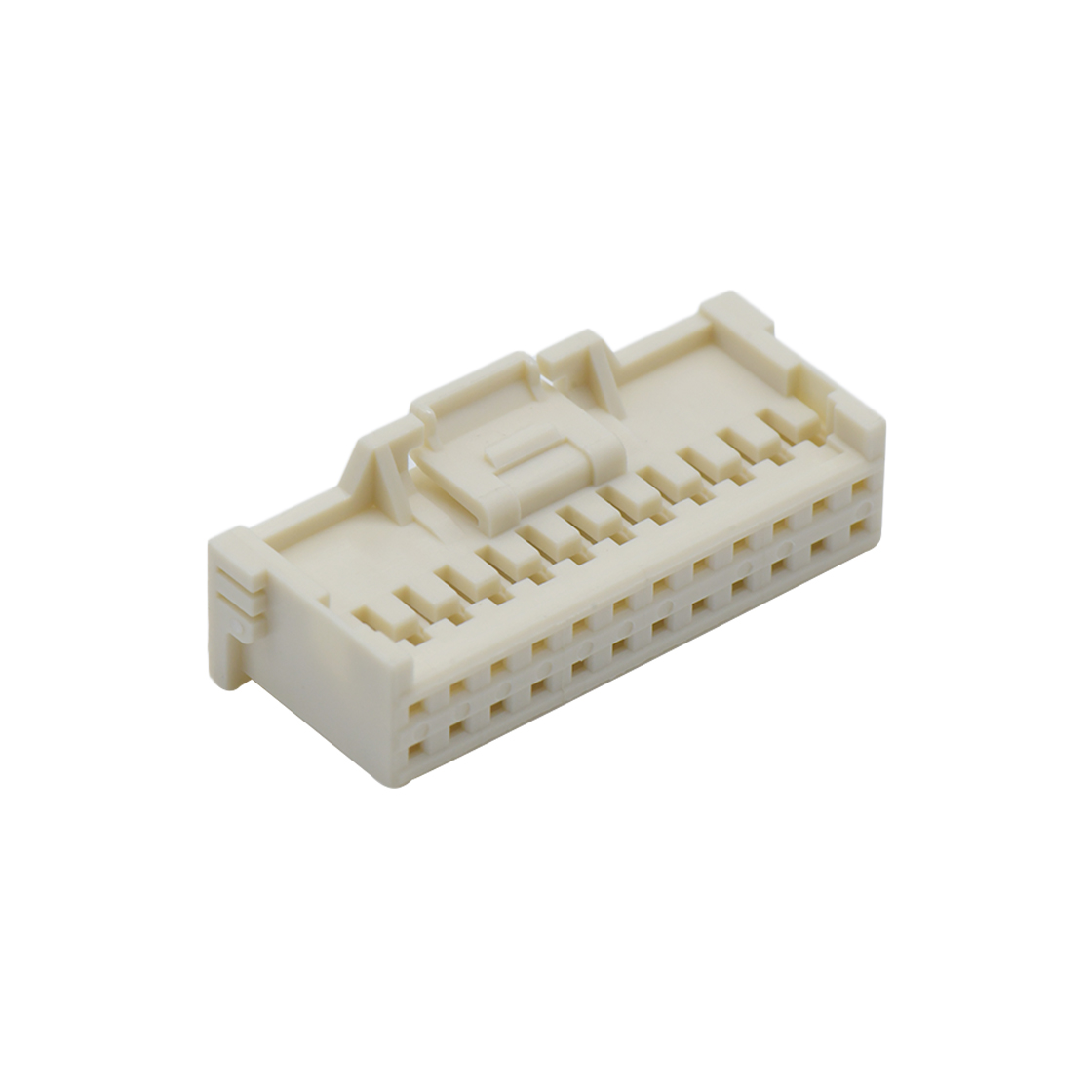 Pitch 2.00mm 双排带扣Housing 无logo 2x12Pin 本色
