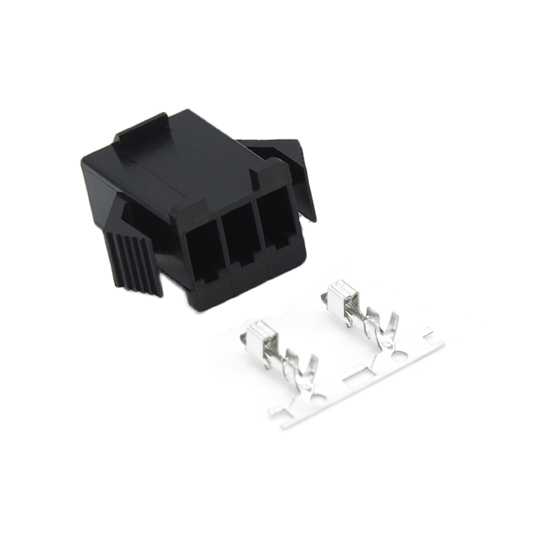 Pitch 2.5mm 单排公胶壳带翅膀 3pin 黑色