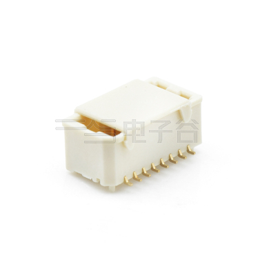 Pitch 1.00mm 180º 双排立贴带吸附盖Wafer 2x8Pin 本色 镀全金G/F