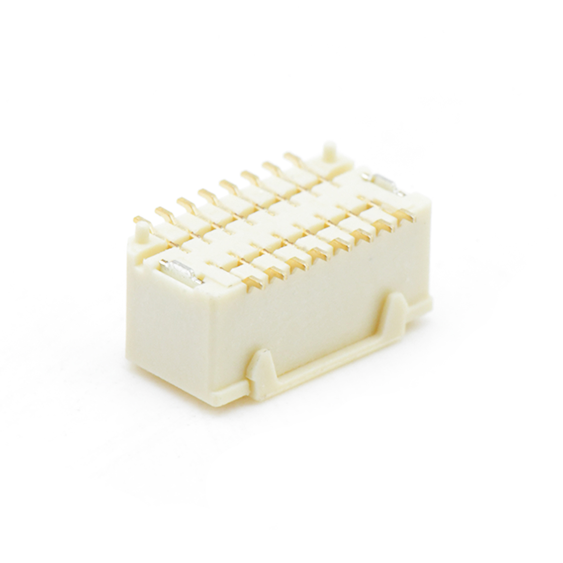 Pitch 1.00mm 180º 双排立贴带吸附盖Wafer 2x8Pin 本色 镀全金G/F