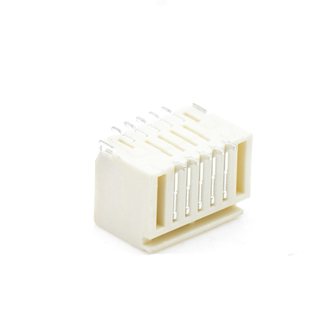 Pitch 1.00mm 90º 双排卧贴Wafer 2x5Pin 本色 镀全金G/F