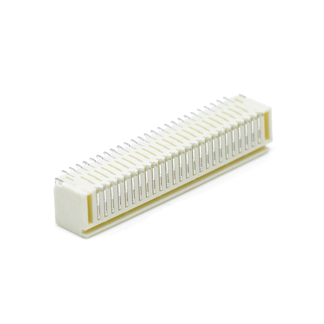 Pitch 1.00mm 90º 双排卧贴Wafer 2x25Pin 本色 镀亮锡