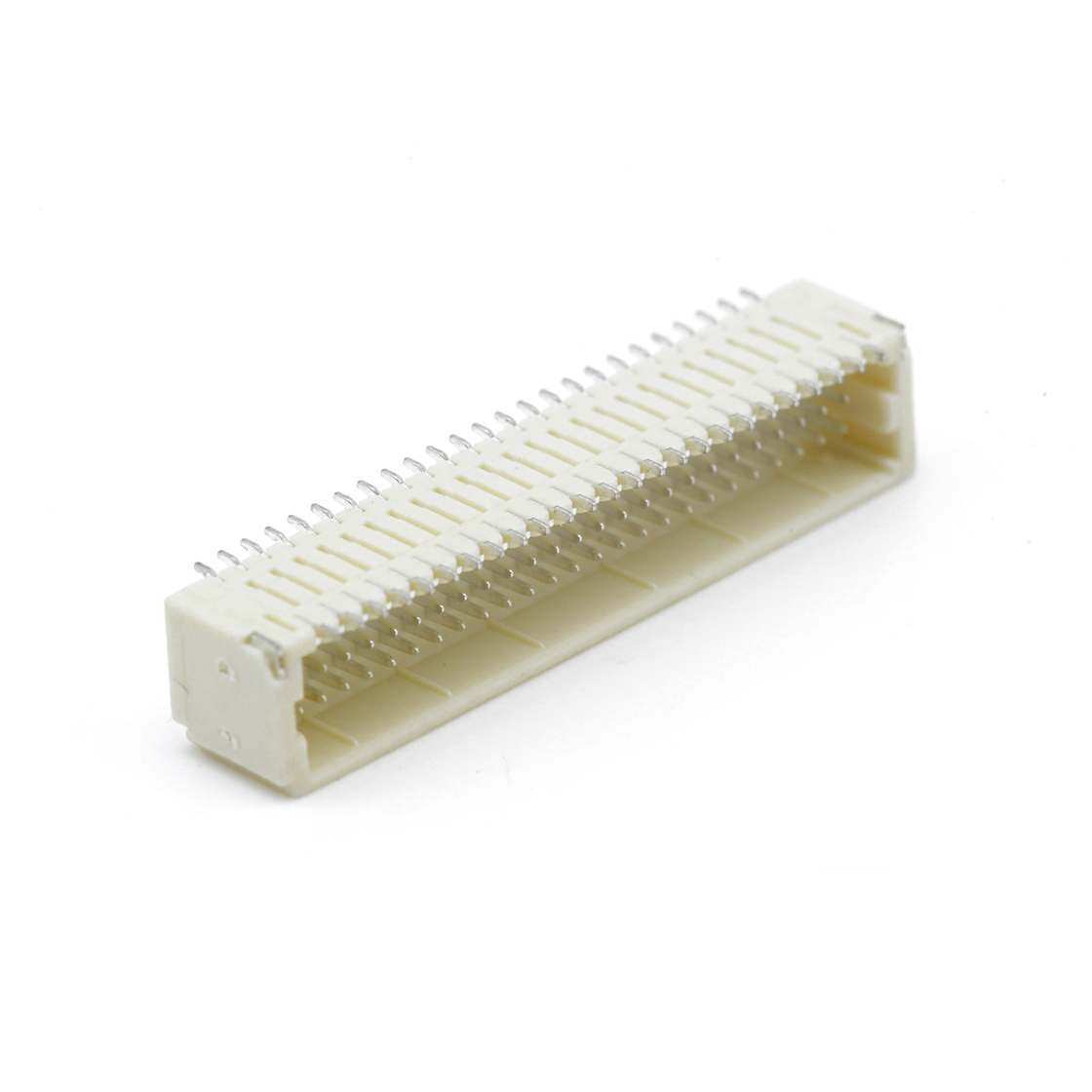 Pitch 1.00mm 90º 双排卧贴Wafer 2x25Pin 本色 镀亮锡