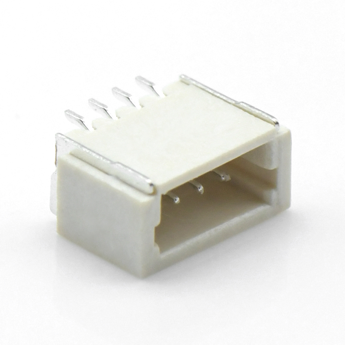 Pitch 1.00mm 90° 单排卧贴 Wafer 4Pin 本色 亮锡