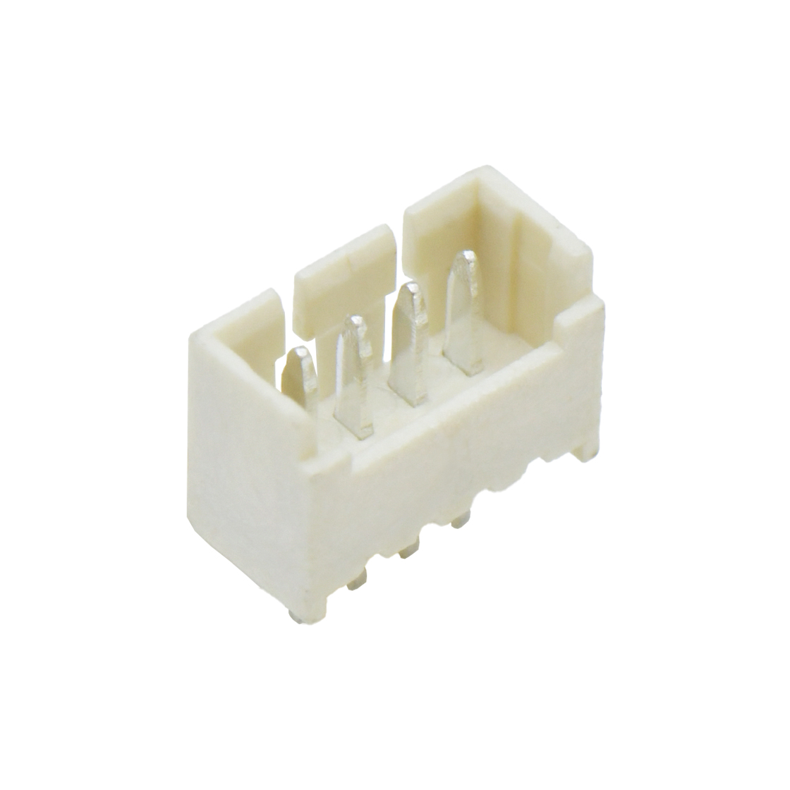 Pitch 1.25mm 180º单排开口立插 Wafer 4Pin 米黄色 亮锡