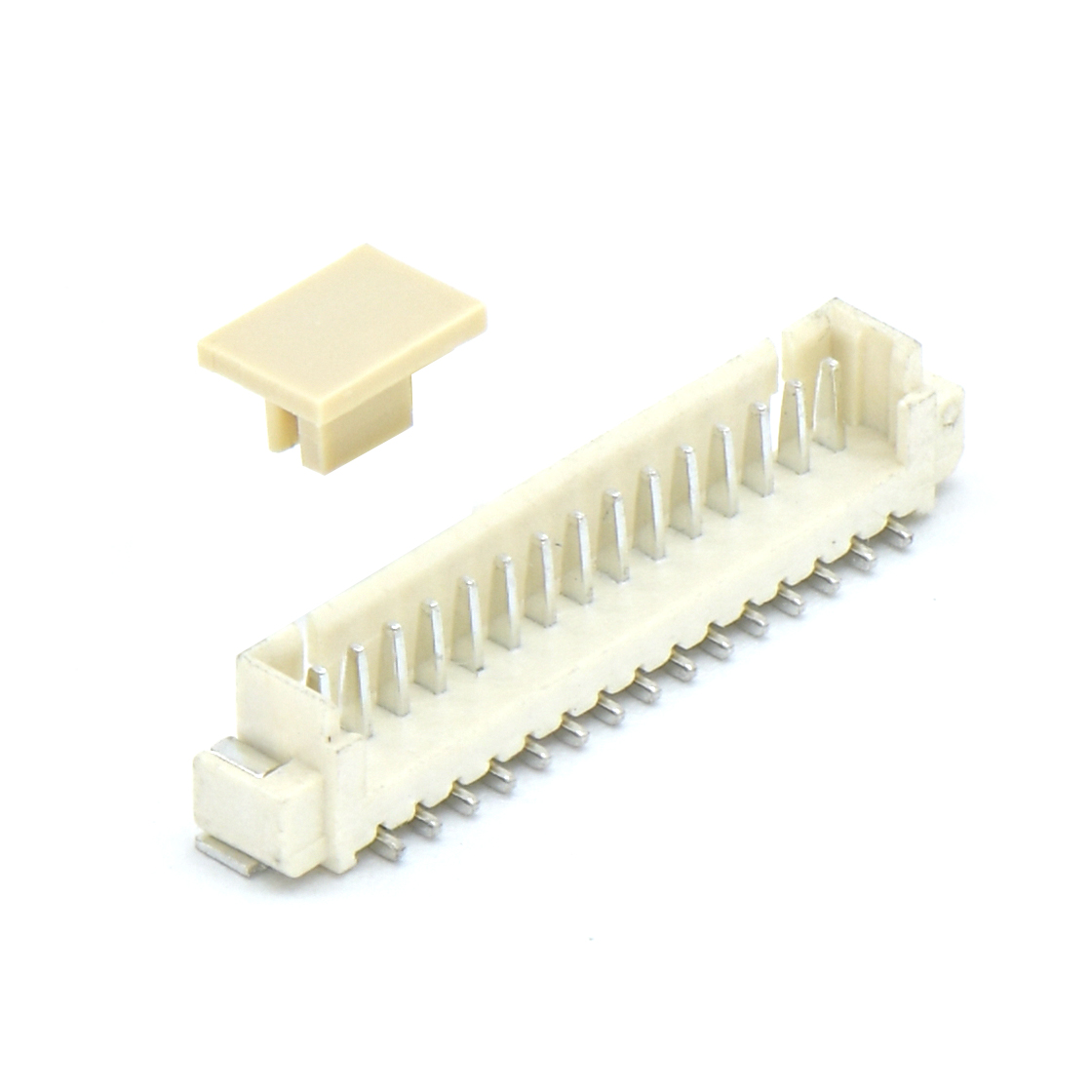 Wafer Pitch 1.25mm 单排立式 SMT型 无卤 15Pin 米黄色