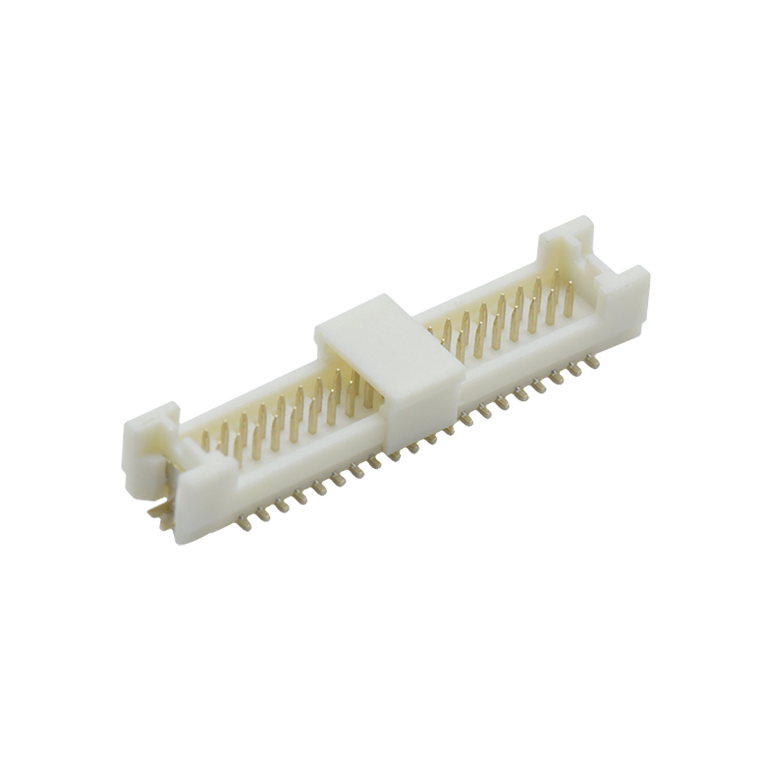 Pitch 1.25mm 180°双排立贴带柱带附附盖Wafer 2x20pin 本色 Gold Flash