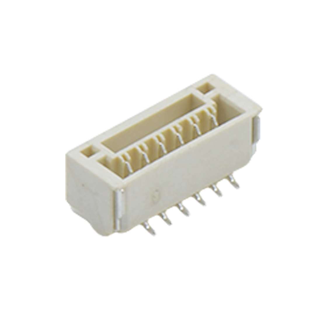 Pitch 1.25mm 180º 单排立贴 Wafer 6Pin 本色 亮锡