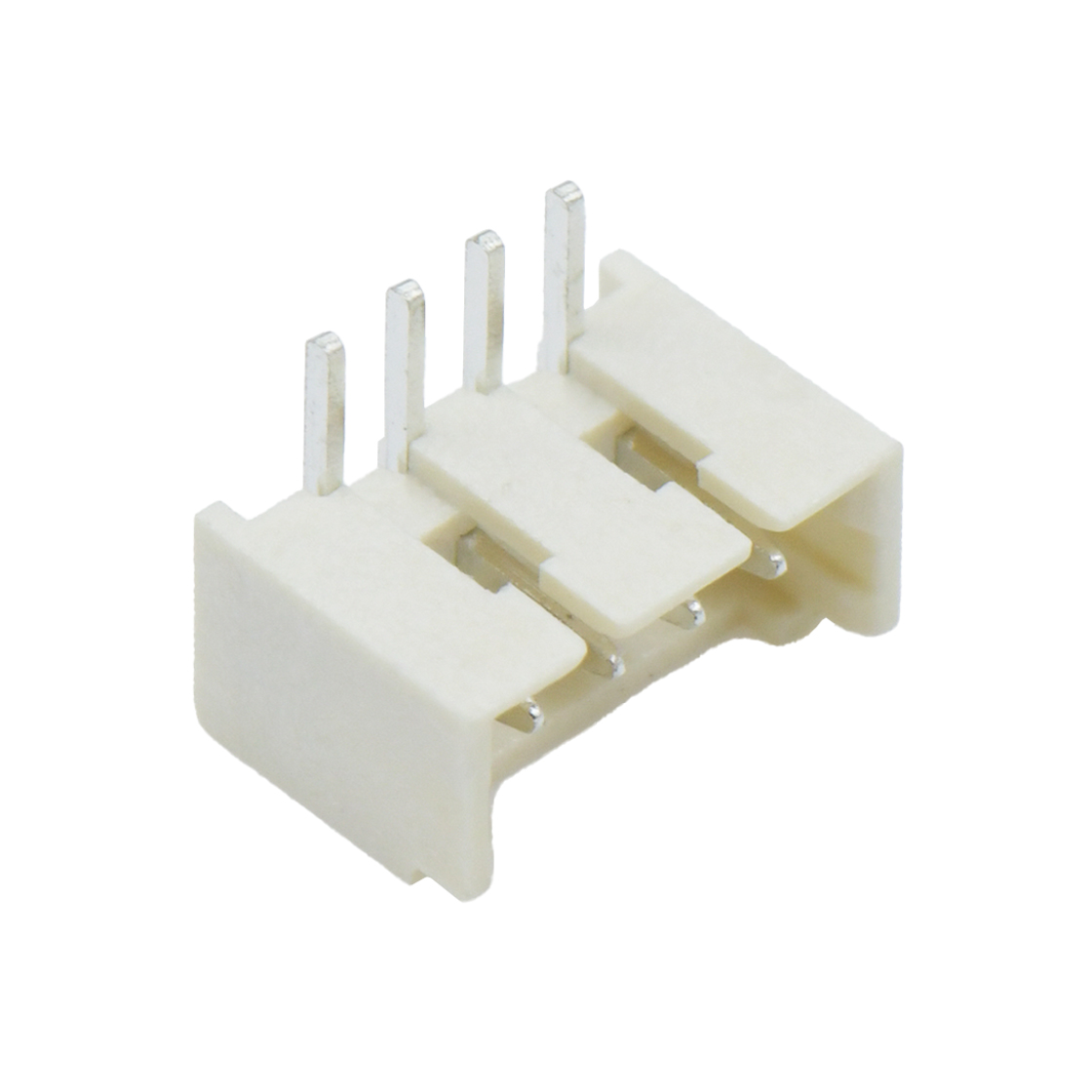 Pitch 1.25mm 90º单排开口卧插 Wafer 袋装 4Pin 米黄色 亮锡