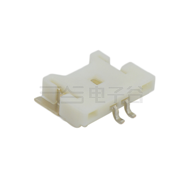 Pitch 1.25mm 90° 单排卧贴Wafer 02pin 本色 镀全金G/F